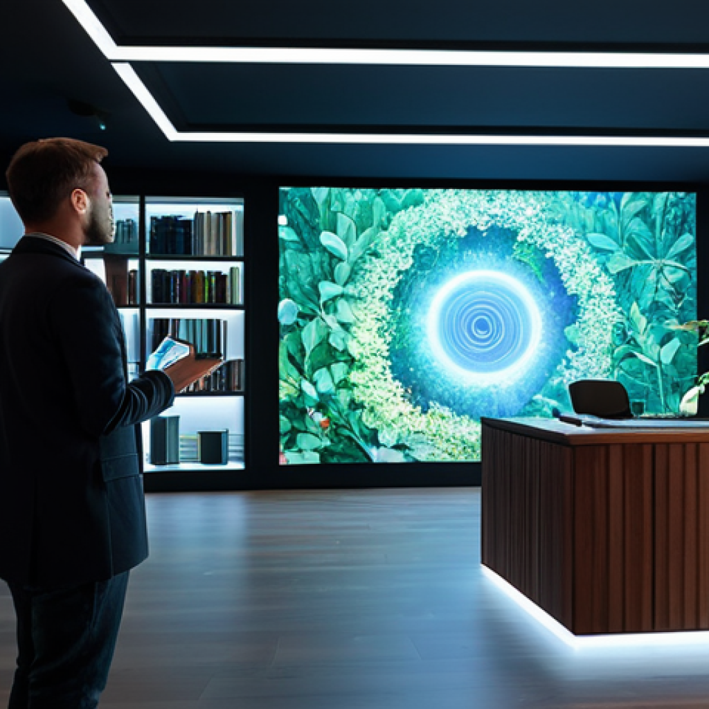 A wise and nurturing professional male guild leader, fully clothed in a modest business casual outfit, standing in a well-lit modern study. He contemplates a detailed holographic projection of a flourishing digital garden filled with diverse, healthy-looking plants, gently gesturing towards it. The study features a large wooden desk, a comfortable chair, and a bookshelf. Subtle digital interface elements float around the projection. Professional photography, soft studio lighting, high resolution, perfect anatomy, correct proportions, natural pose, well-formed hands, proper finger count, natural body proportions, safe for work, appropriate content, fully clothed, professional, modest, family-friendly.