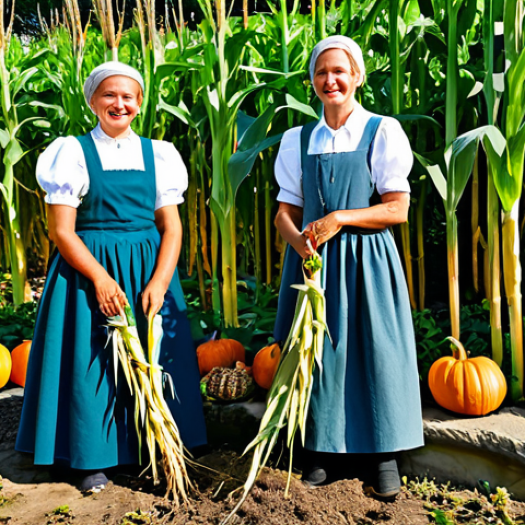 Classic Three Sisters Guild**

"A thriving "Drei Schwestern" (Three Sisters) garden bed featuring corn stalks, bean vines climbing the stalks, and pumpkins sprawling on the ground, fully clothed, appropriate attire, safe for work, perfect anatomy, natural proportions, vibrant colors, sunny day in a German garden, family-friendly, high quality."

**