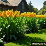 Home 21 길드 생태계 정원 설계와 미세기후 조절 - **Prompt:** A vibrant, sun-drenched garden bed showcasing the "Three Sisters" plant guild in full, h...