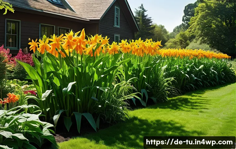 길드 생태계 정원 설계와 미세기후 조절 - **Prompt:** A vibrant, sun-drenched garden bed showcasing the "Three Sisters" plant guild in full, h...